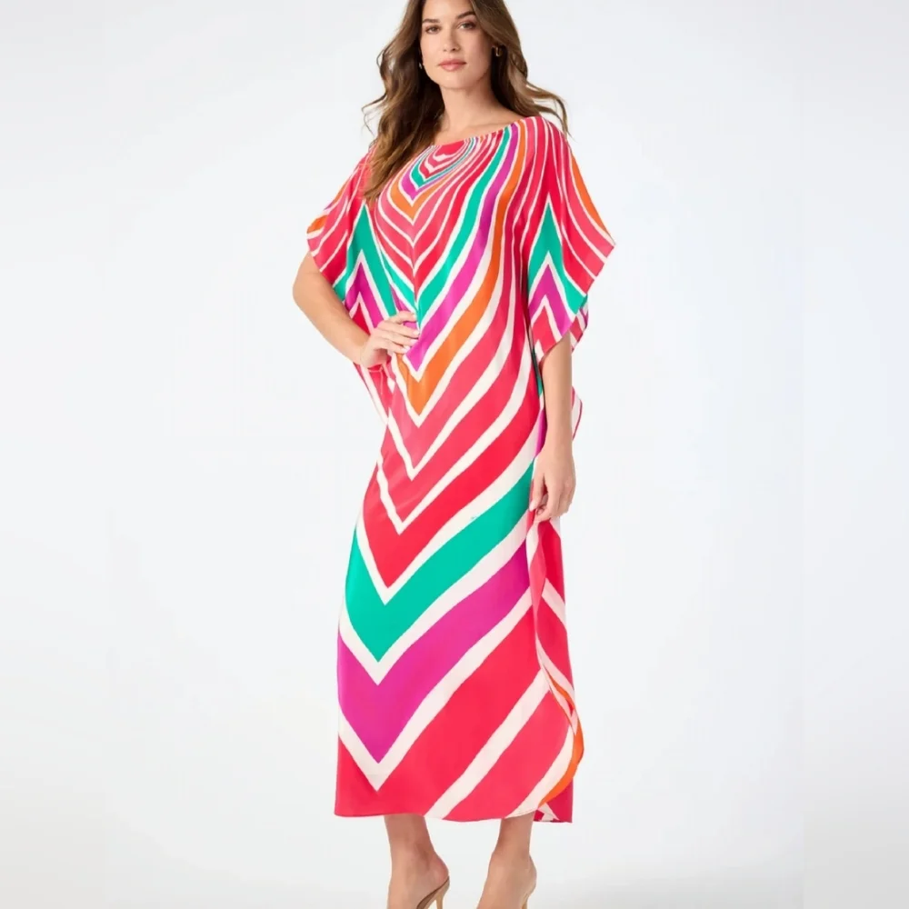 Trina Turk Jalani Maxi Caftan Dress - Sur Mer - Picture 3 of 9